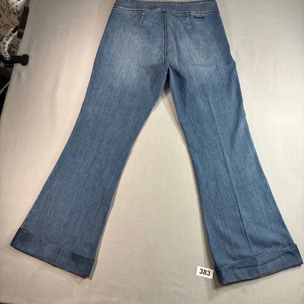 Z Cavaricci Womens Size 10 Bootcut Jeans Blue Stretch Cuffed Hem Y2K - Picture 10 of 10